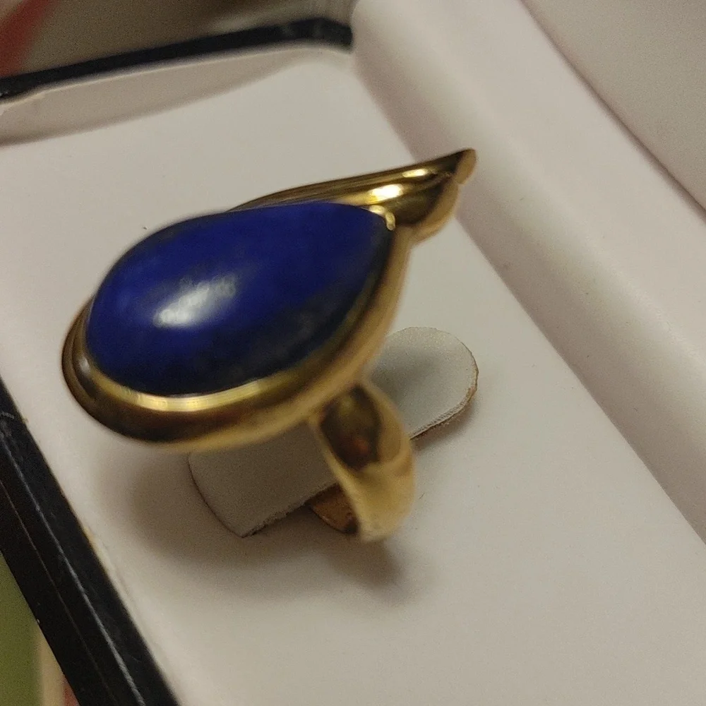 Lapis Lazuli 925 Gold Vermeil BBJ Size 8.25